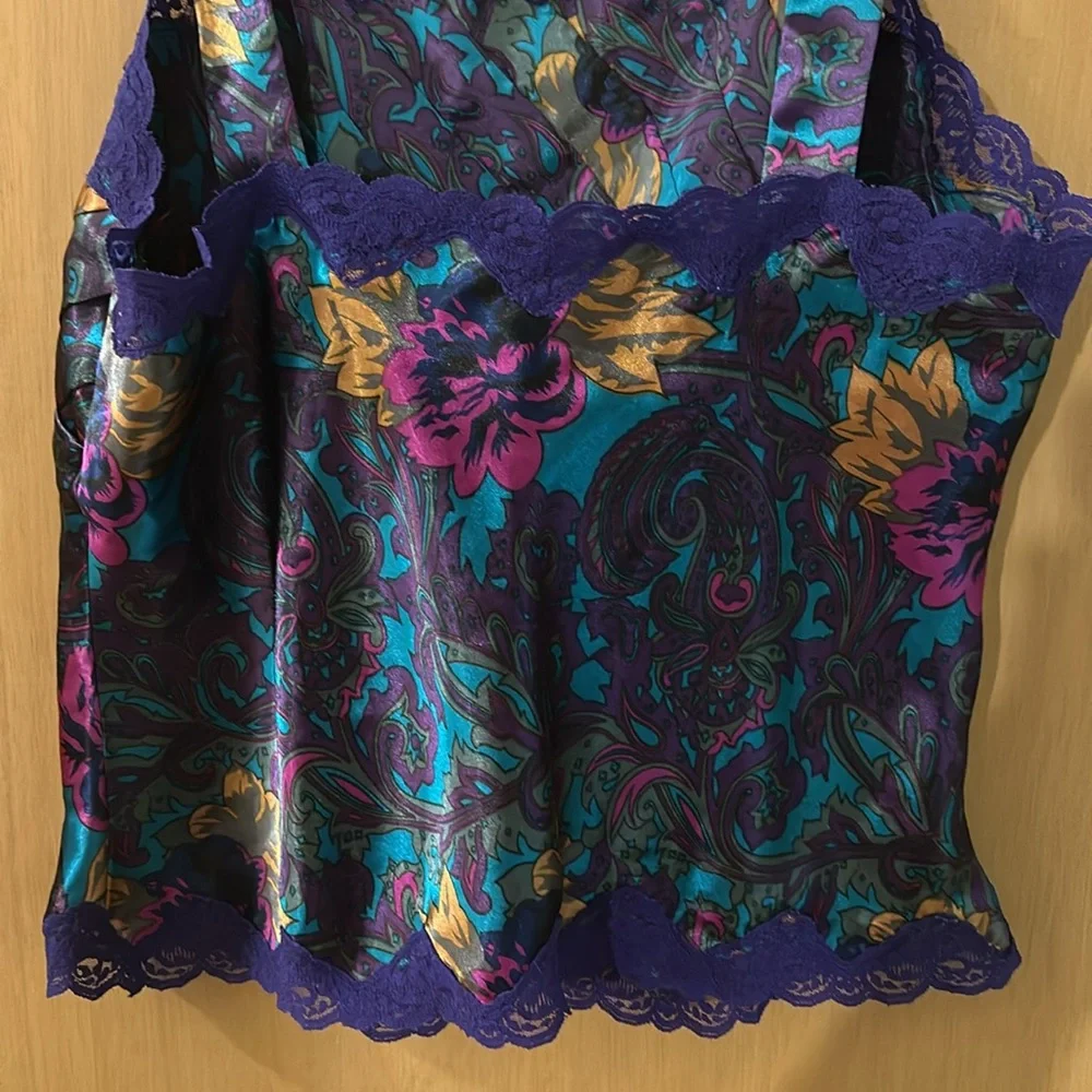 Victoria’s Secret Vintage Floral Pleated Lace Lingerie Top Tank Size Medium